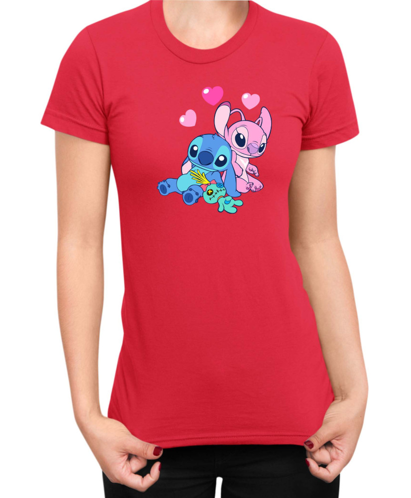 Дамска Тениска Lilo And Stitch Stitch And Angel 03