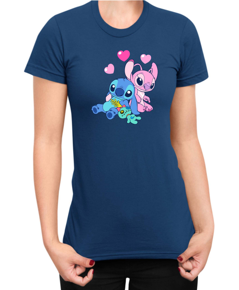 Дамска Тениска Lilo And Stitch Stitch And Angel 03