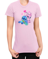 Дамска Тениска Lilo And Stitch Stitch And Angel 03