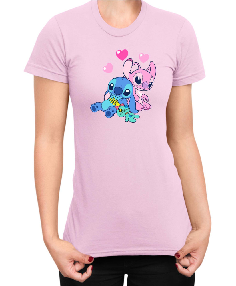 Дамска Тениска Lilo And Stitch Stitch And Angel 03
