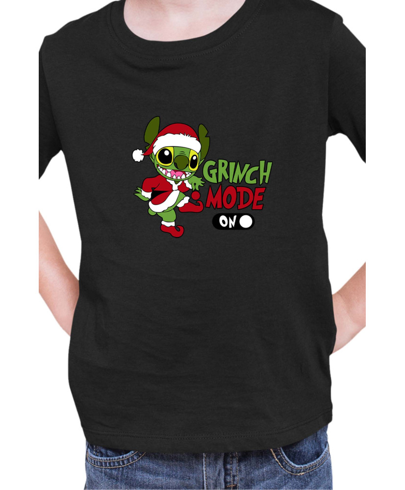Детска Тениска Lilo And Stitch Christmas Grinch Mode On