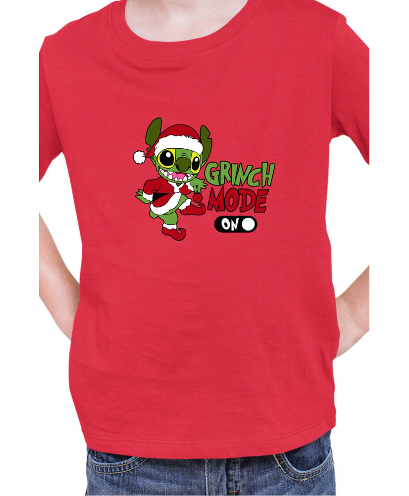 Детска Тениска Lilo And Stitch Christmas Grinch Mode On