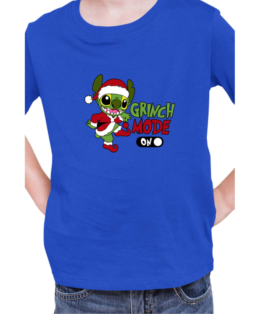 Детска Тениска Lilo And Stitch Christmas Grinch Mode On