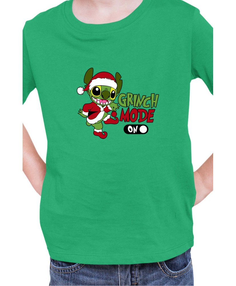 Детска Тениска Lilo And Stitch Christmas Grinch Mode On