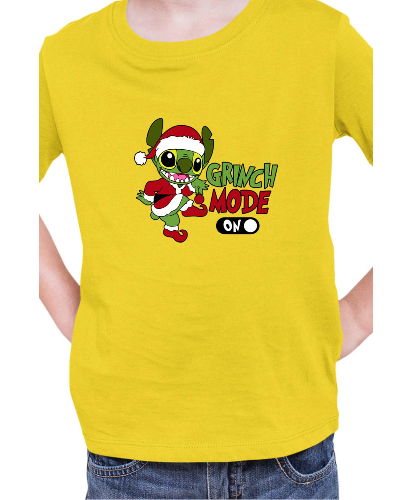 Детска Тениска Lilo And Stitch Christmas Grinch Mode On