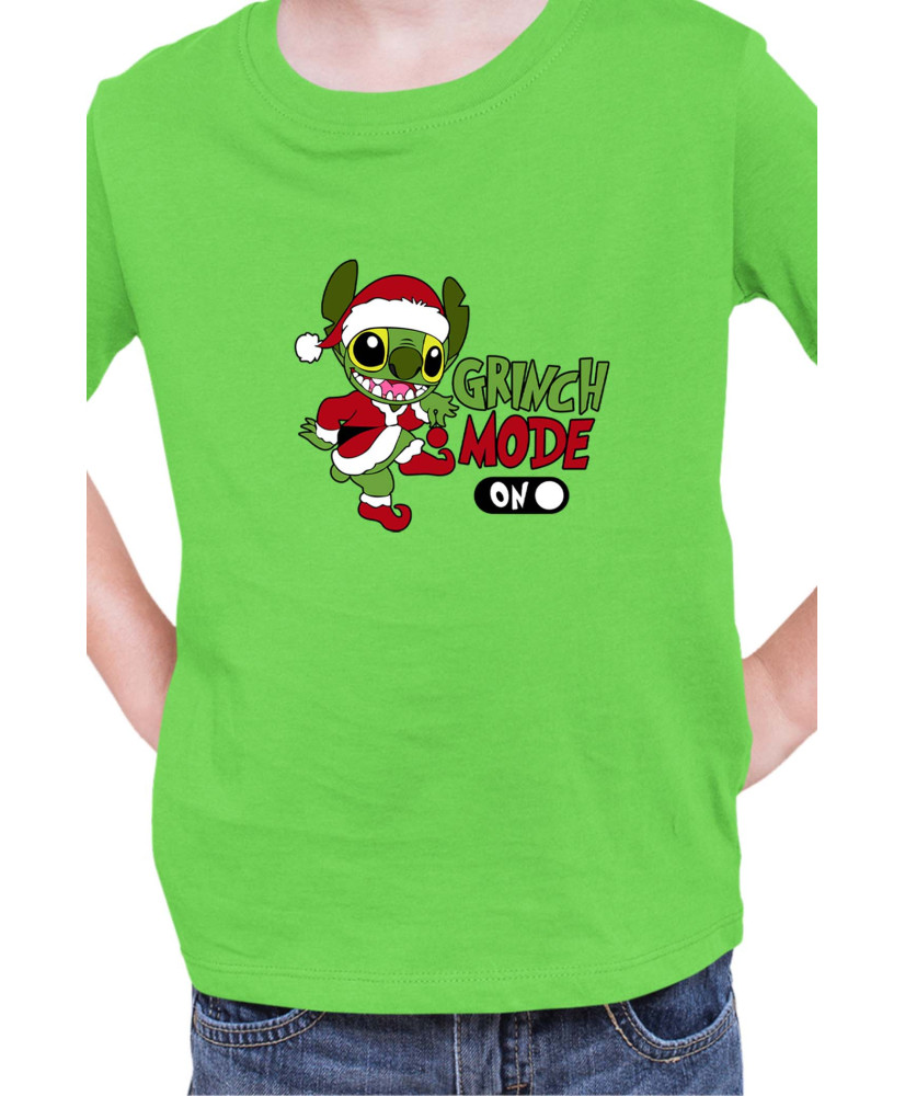 Детска Тениска Lilo And Stitch Christmas Grinch Mode On