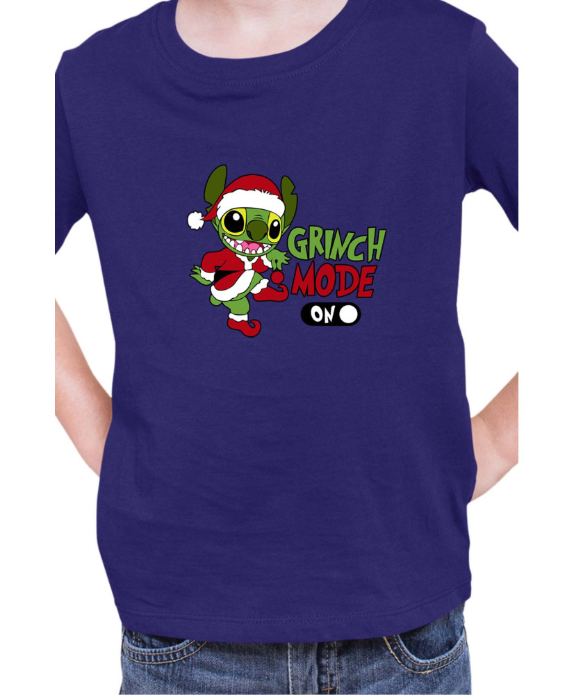 Детска Тениска Lilo And Stitch Christmas Grinch Mode On