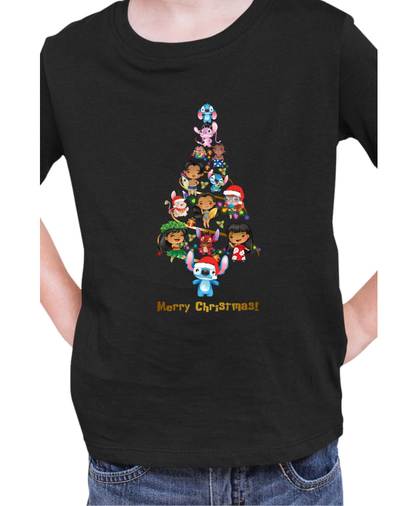 Детска Тениска Lilo And Stitch Christmas Tree Lilo And Stitch