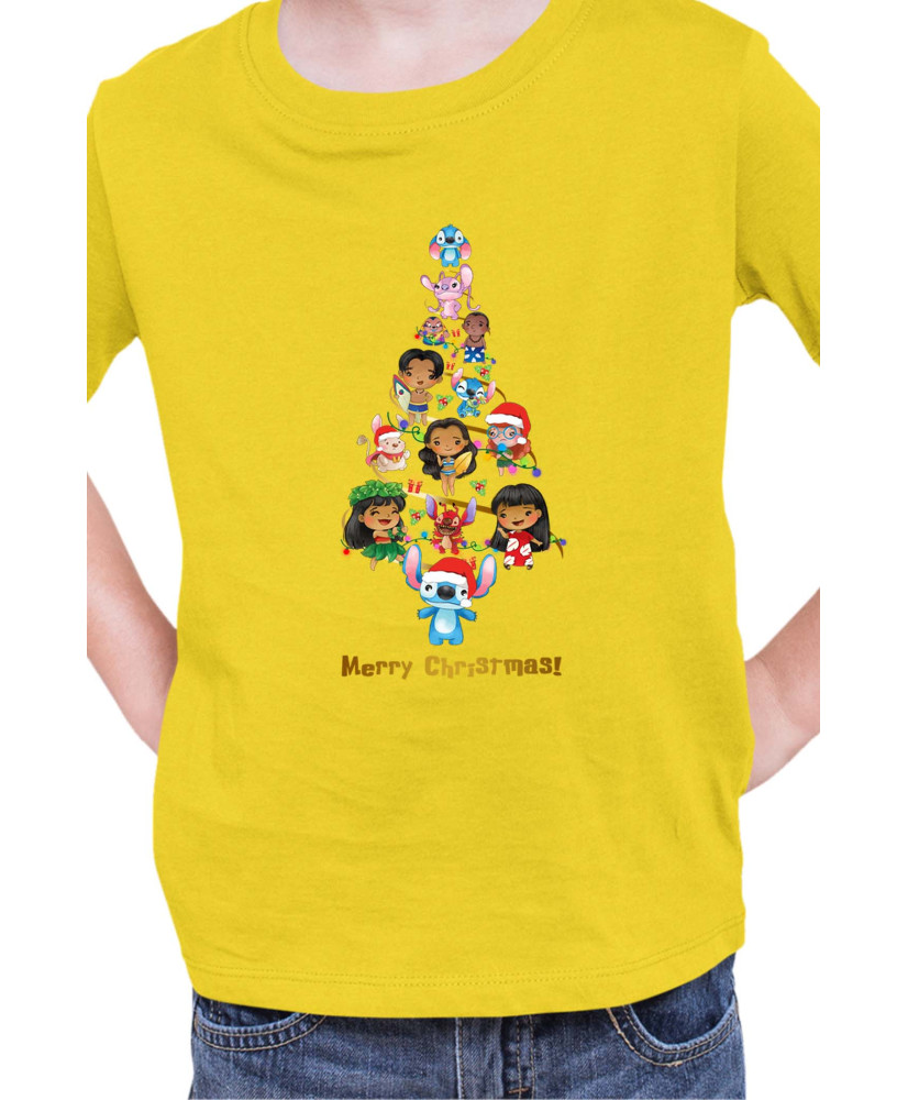 Детска Тениска Lilo And Stitch Christmas Tree Lilo And Stitch
