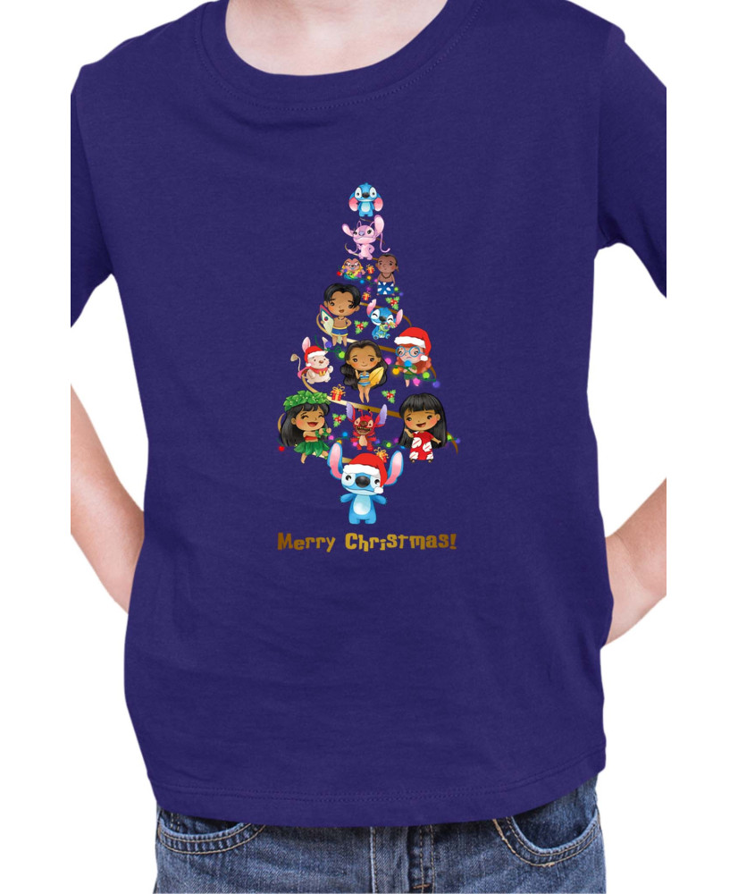 Детска Тениска Lilo And Stitch Christmas Tree Lilo And Stitch