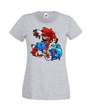 Дамска Тениска Super Mario Sonic Mario Zombie Vs Sonic Zombie