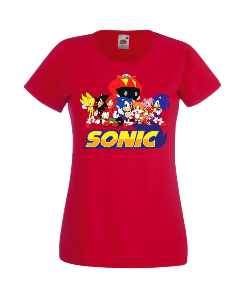 Дамска Тениска Sega Sonic Tales Knuckles Sonic And Friends 002