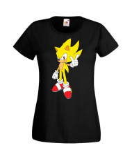 Дамска Тениска Sega Sonic Tales Knuckles Sonic Super Sonic Yellow