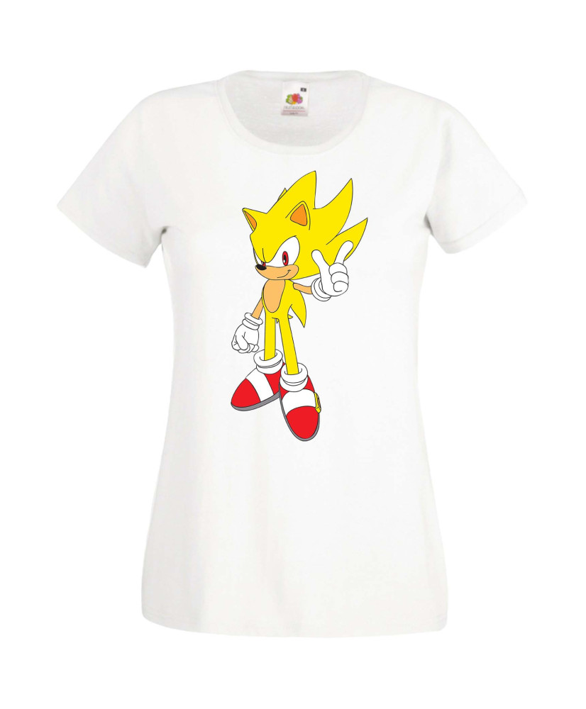 Дамска Тениска Sega Sonic Tales Knuckles Sonic Super Sonic Yellow