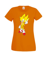 Дамска Тениска Sega Sonic Tales Knuckles Sonic Super Sonic Yellow