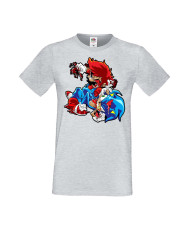 Мъжка Тениска Super Mario Sonic Mario Zombie Vs Sonic Zombie