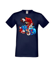 Мъжка Тениска Super Mario Sonic Mario Zombie Vs Sonic Zombie