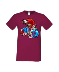 Мъжка Тениска Super Mario Sonic Mario Zombie Vs Sonic Zombie