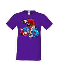 Мъжка Тениска Super Mario Sonic Mario Zombie Vs Sonic Zombie