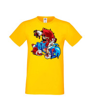 Мъжка Тениска Super Mario Sonic Mario Zombie Vs Sonic Zombie