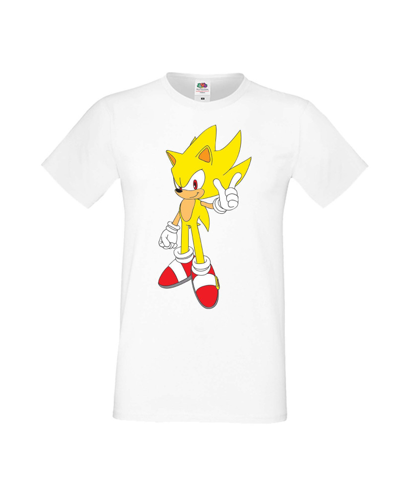 Мъжка Тениска Sega Sonic Tales Knuckles Sonic Super Sonic Yellow