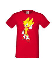 Мъжка Тениска Sega Sonic Tales Knuckles Sonic Super Sonic Yellow