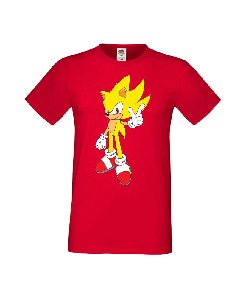Мъжка Тениска Sega Sonic Tales Knuckles Sonic Super Sonic Yellow
