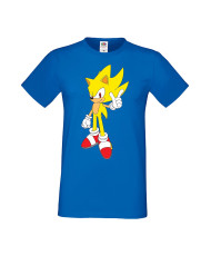 Мъжка Тениска Sega Sonic Tales Knuckles Sonic Super Sonic Yellow
