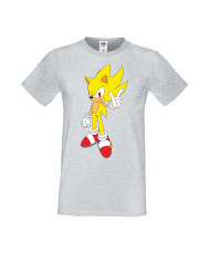 Мъжка Тениска Sega Sonic Tales Knuckles Sonic Super Sonic Yellow