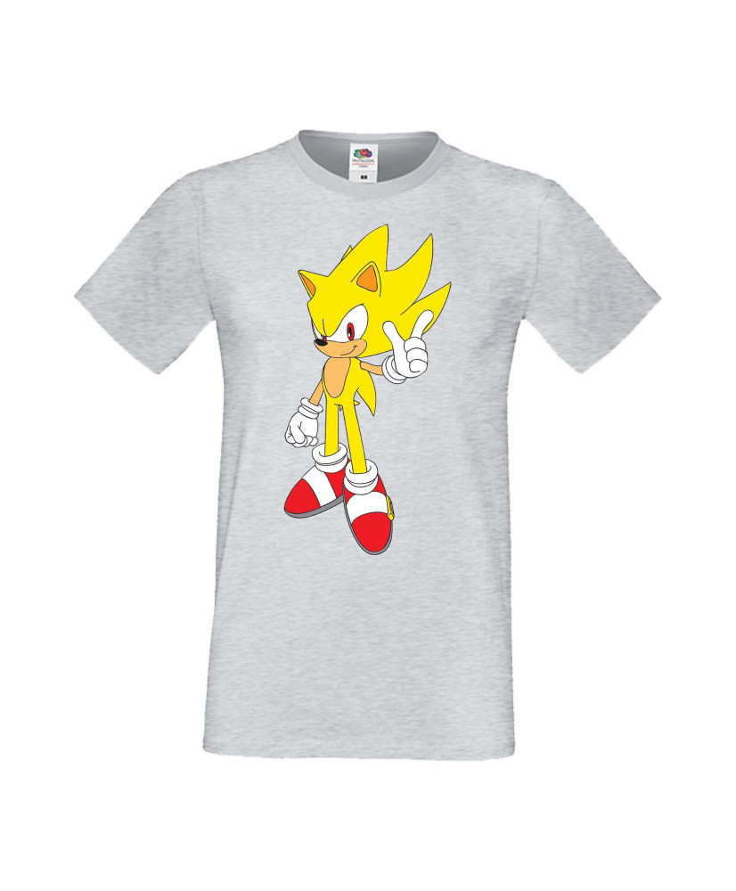 Мъжка Тениска Sega Sonic Tales Knuckles Sonic Super Sonic Yellow