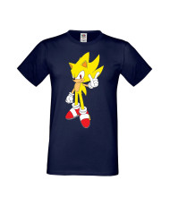 Мъжка Тениска Sega Sonic Tales Knuckles Sonic Super Sonic Yellow