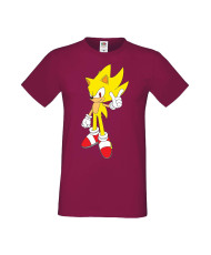 Мъжка Тениска Sega Sonic Tales Knuckles Sonic Super Sonic Yellow