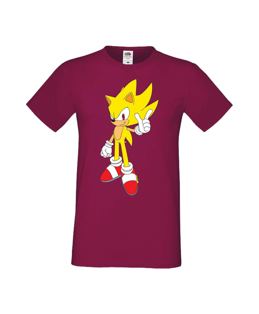 Мъжка Тениска Sega Sonic Tales Knuckles Sonic Super Sonic Yellow