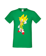 Мъжка Тениска Sega Sonic Tales Knuckles Sonic Super Sonic Yellow