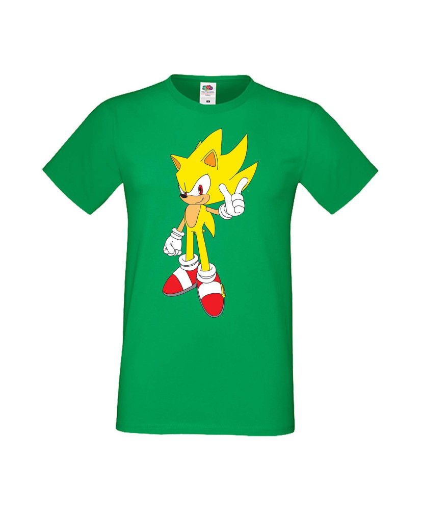 Мъжка Тениска Sega Sonic Tales Knuckles Sonic Super Sonic Yellow