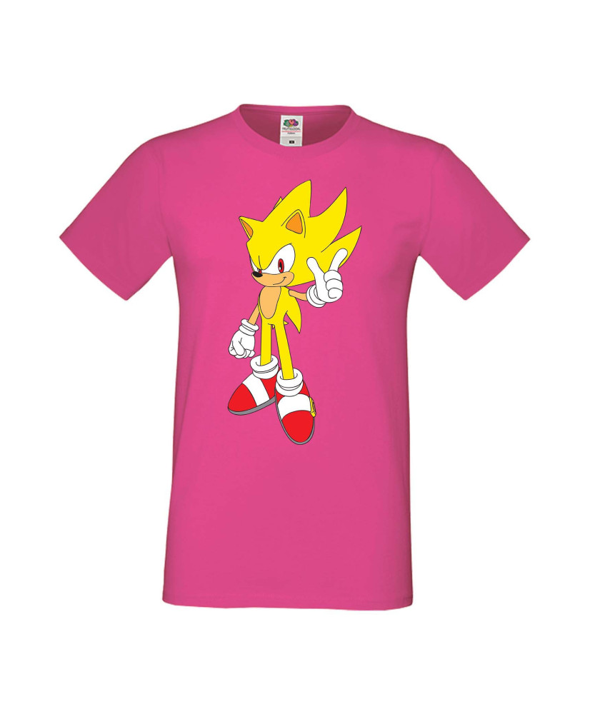 Мъжка Тениска Sega Sonic Tales Knuckles Sonic Super Sonic Yellow
