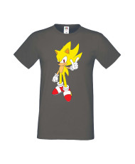 Мъжка Тениска Sega Sonic Tales Knuckles Sonic Super Sonic Yellow
