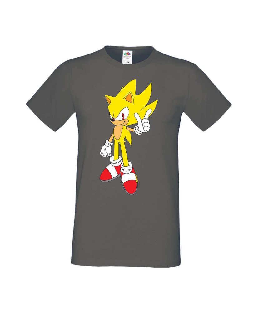 Мъжка Тениска Sega Sonic Tales Knuckles Sonic Super Sonic Yellow