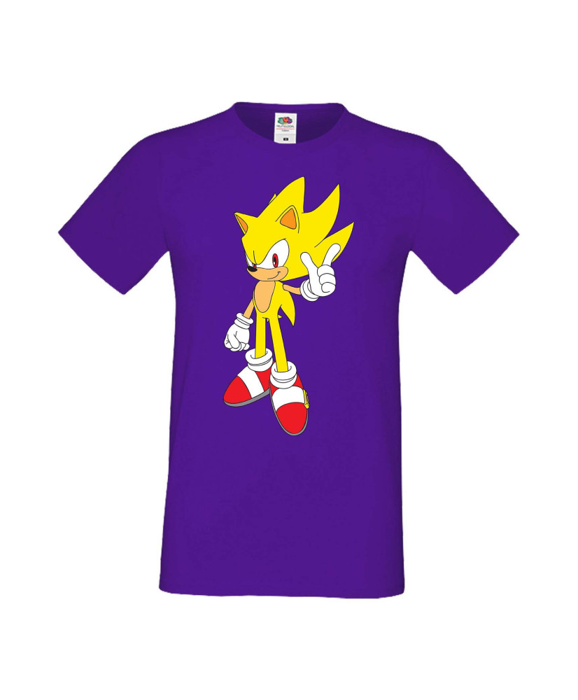 Мъжка Тениска Sega Sonic Tales Knuckles Sonic Super Sonic Yellow
