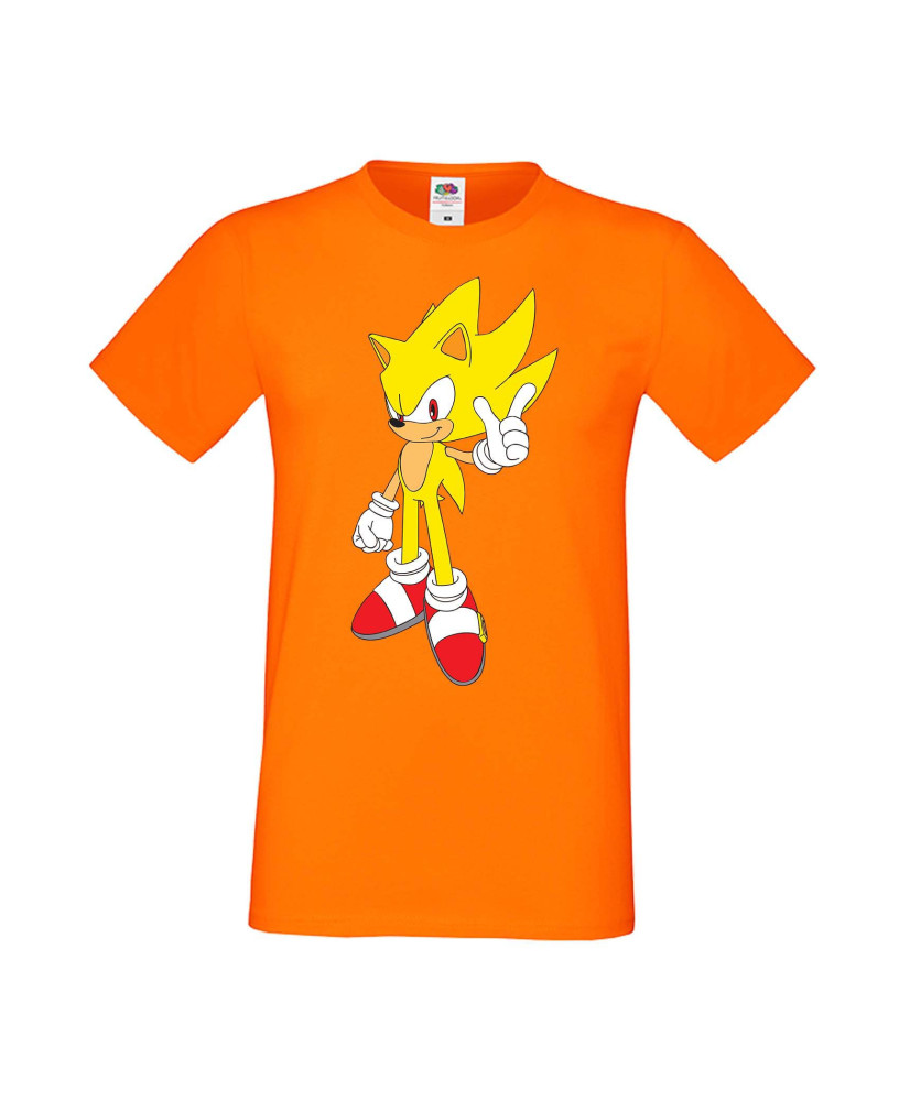 Мъжка Тениска Sega Sonic Tales Knuckles Sonic Super Sonic Yellow