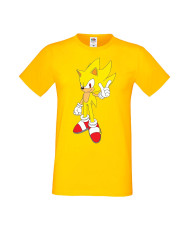 Мъжка Тениска Sega Sonic Tales Knuckles Sonic Super Sonic Yellow