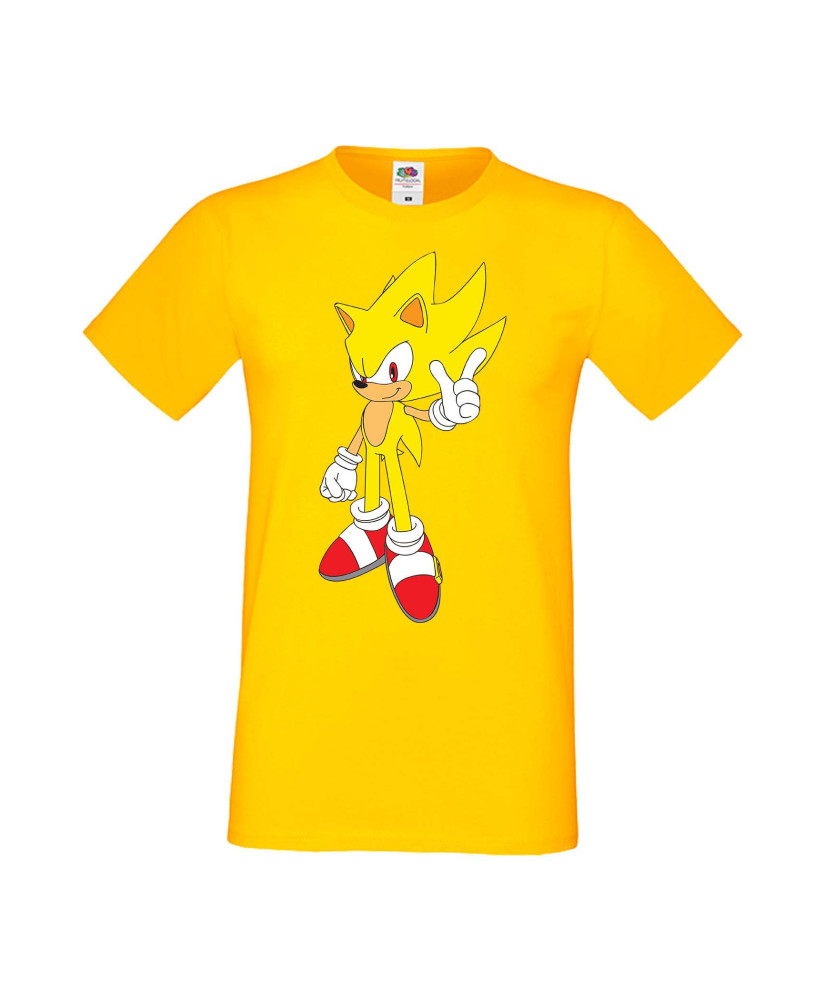 Мъжка Тениска Sega Sonic Tales Knuckles Sonic Super Sonic Yellow