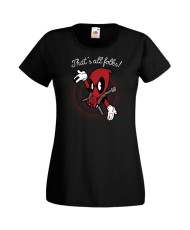 Дамска Тениска Марвел Комикси Deadpool, Marvel Comics, Marvel, Wade Wilson, X Men, That Is All Folks