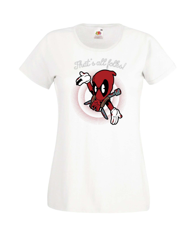Дамска Тениска Марвел Комикси Deadpool, Marvel Comics, Marvel, Wade Wilson, X Men, That Is All Folks