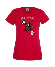 Дамска Тениска Марвел Комикси Deadpool, Marvel Comics, Marvel, Wade Wilson, X Men, That Is All Folks