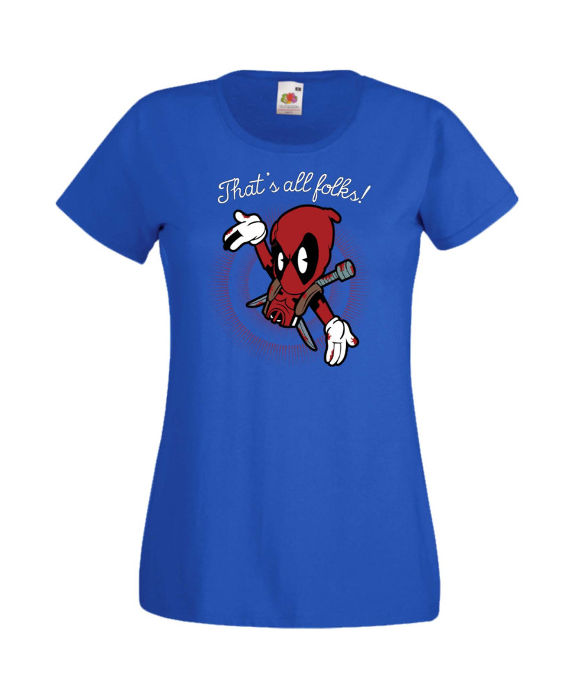 Дамска Тениска Марвел Комикси Deadpool, Marvel Comics, Marvel, Wade Wilson, X Men, That Is All Folks