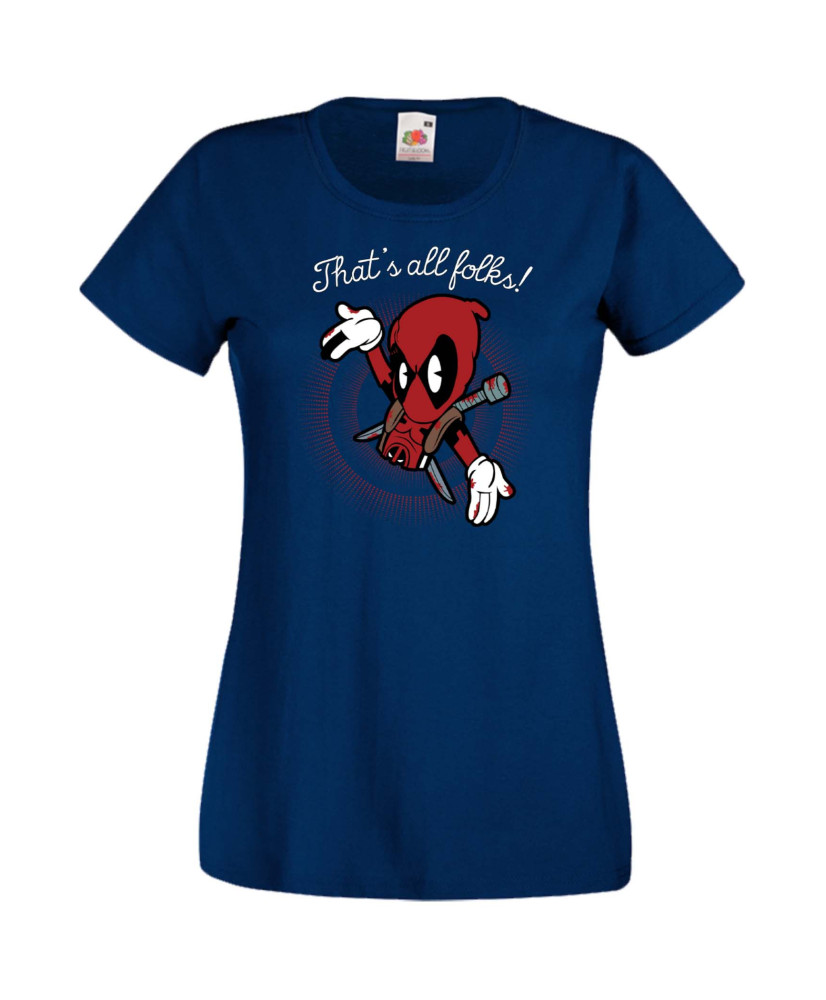 Дамска Тениска Марвел Комикси Deadpool, Marvel Comics, Marvel, Wade Wilson, X Men, That Is All Folks