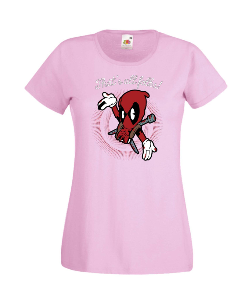Дамска Тениска Марвел Комикси Deadpool, Marvel Comics, Marvel, Wade Wilson, X Men, That Is All Folks