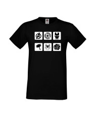 Мъжка Тениска Марвел Комикси Avengers, Iron Man, Captain America, Hulk, Spiderman, Black Widow, Thor, Doctor Strange, Thanos, Ma