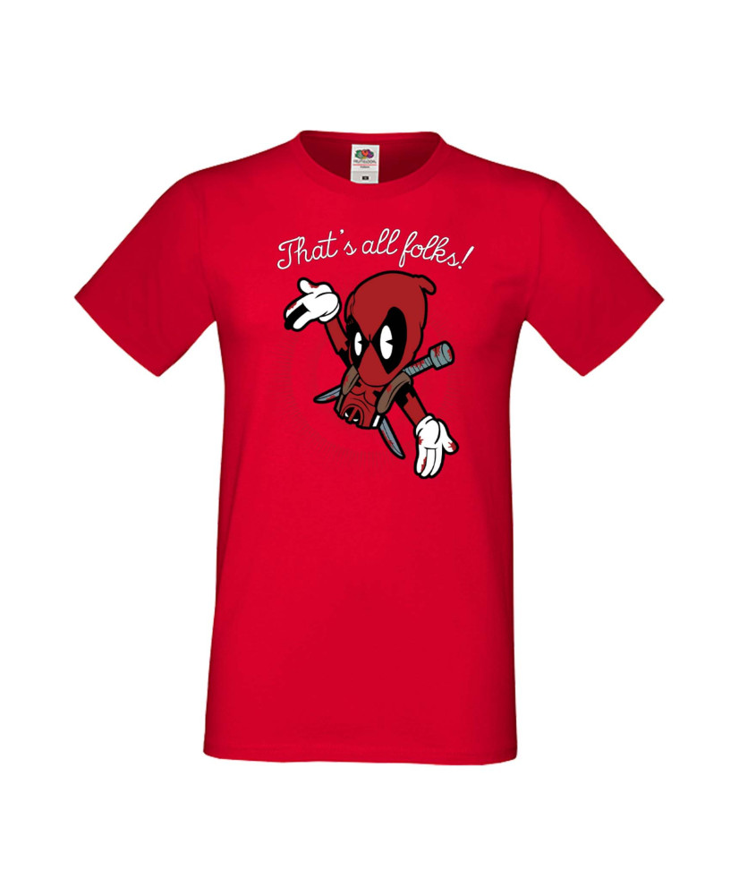 Мъжка Тениска Марвел Комикси Deadpool, Marvel Comics, Marvel, Wade Wilson, X Men, That Is All Folks